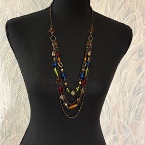 Lia Sophia Colorful Beaded Necklace 27”-33”+3”